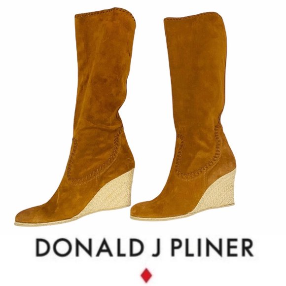 Donald J. Pliner Quinn Women’s Suede Leather Espadrille High Boots 7.5M - Picture 1 of 10